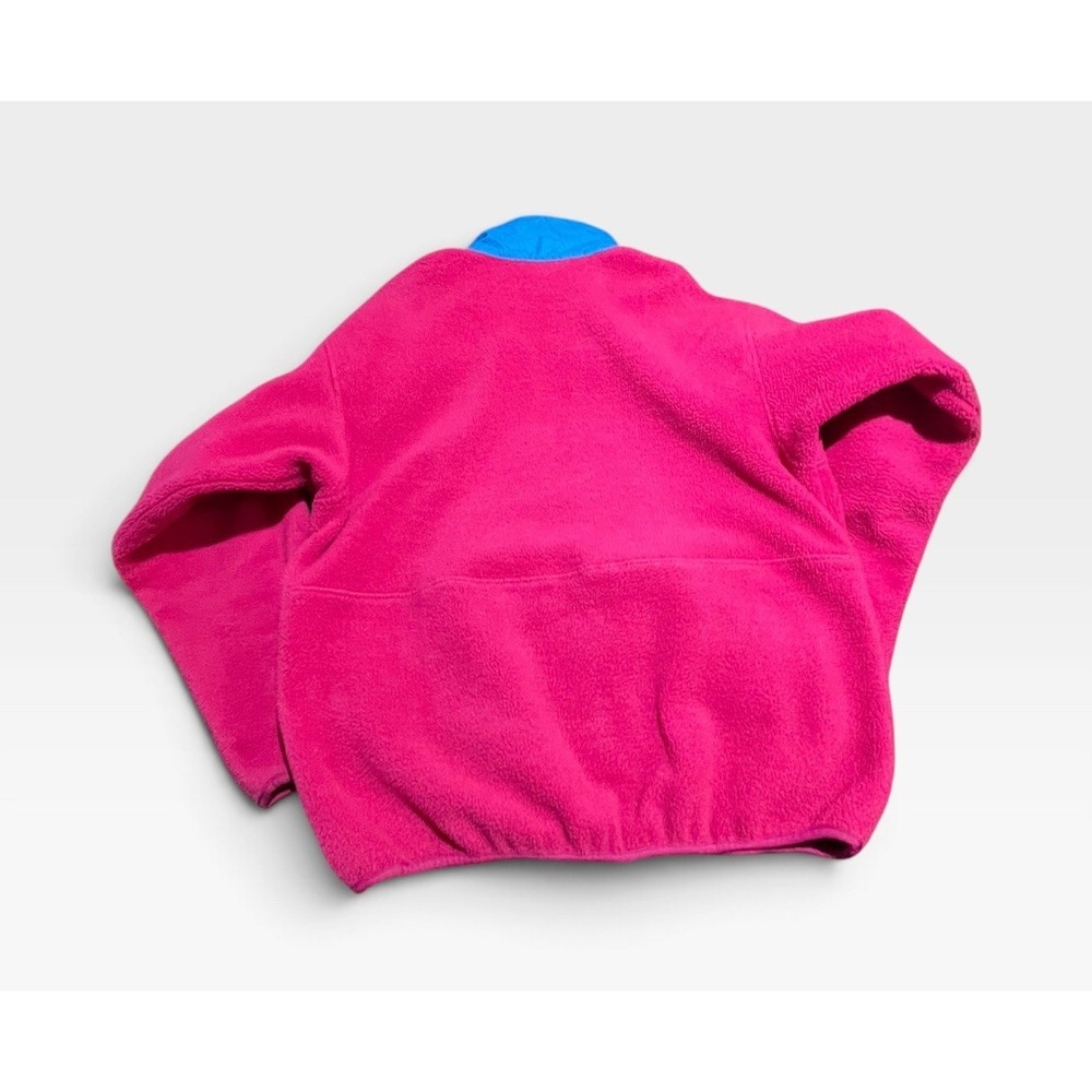 Vntg Patagonia Women's Pink/Blue Fleece Zip pullover Pockets Logo - Picture 3 of 7